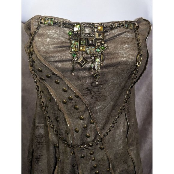 Kimikal Metallic Snake Gemmed Apocalypse Aesthetic Bodycon Dress - Picture 10 of 16